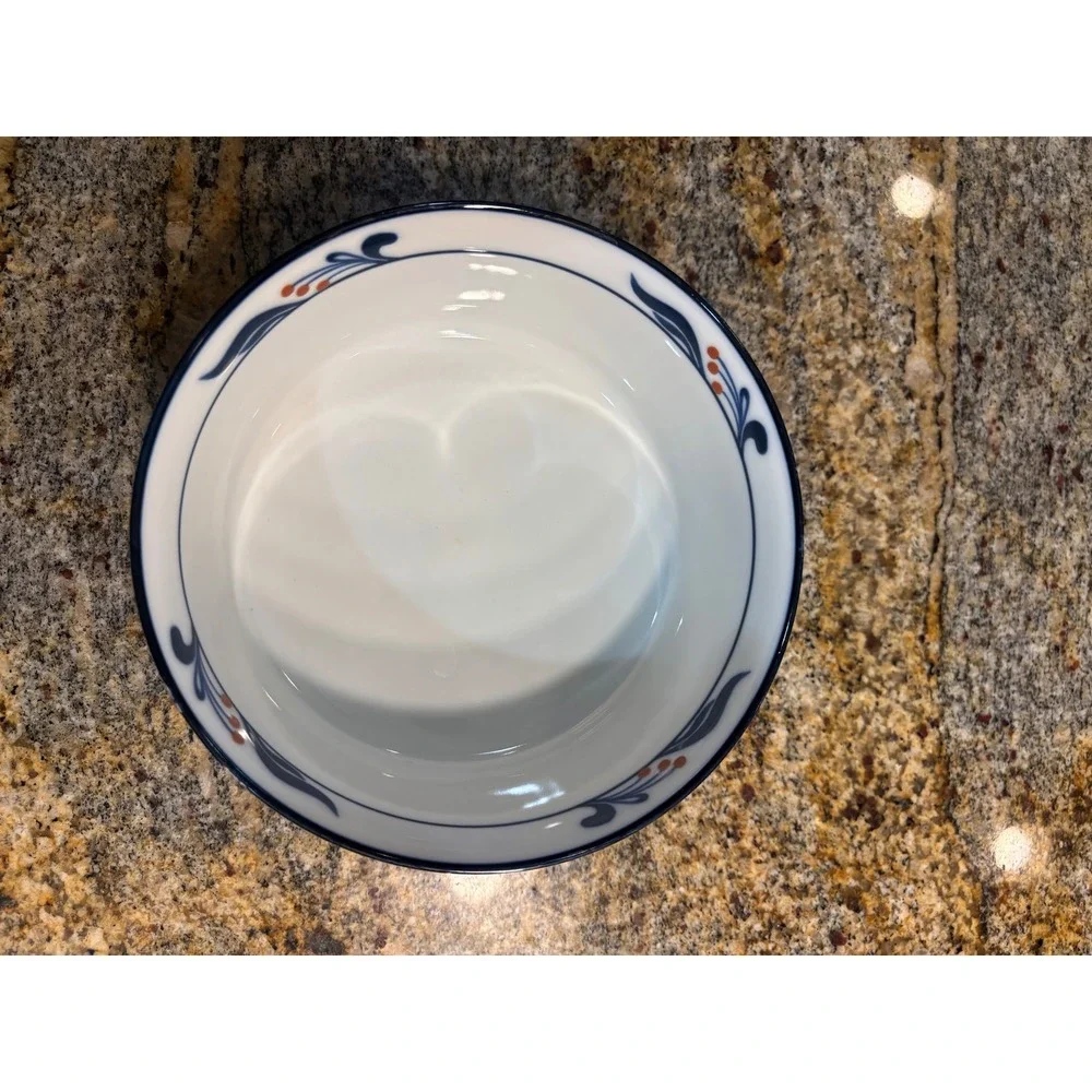2 Dansk Bistro Maribor Rim Blue Nesting Bowls &‎ 1 Maxam Floral Bowl Set 3pc